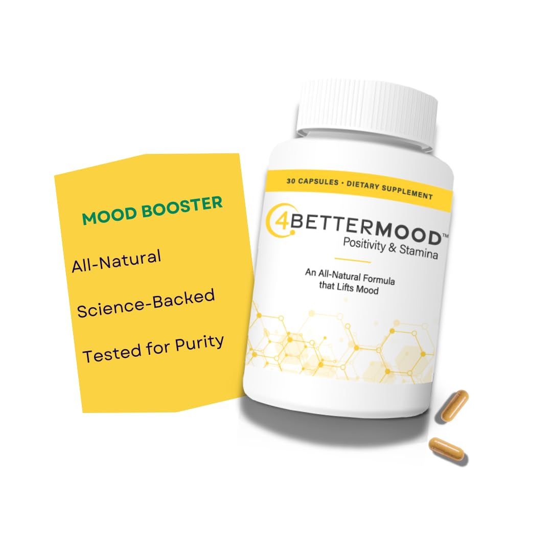 4BETTERMOOD Positivity & Stamina Capsule (30ct) Premium Mood Supplement - Enhance Mood & Promote Emotional Balance - Rhodiola, L-Theanine. Bocopa monnnieri, Velvet Bean, Skull Cap & Ashwaganda. 4BETTERMOOD Positivity & Stamina buy supplements Au