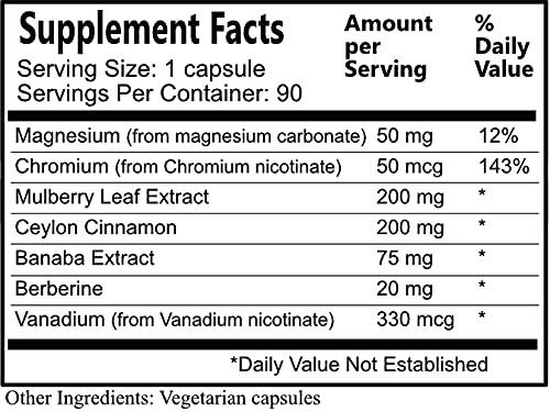 Daily Maunfacturing Carbo-Care™ (Magnesium, Chromium, Mulberry Leaf Extract, Ceylon Cinnamon, Banaba Extract, Berberine, Vanadium) 90 Vegetarian Capsules Daily Manufacturing buy supplements Au
