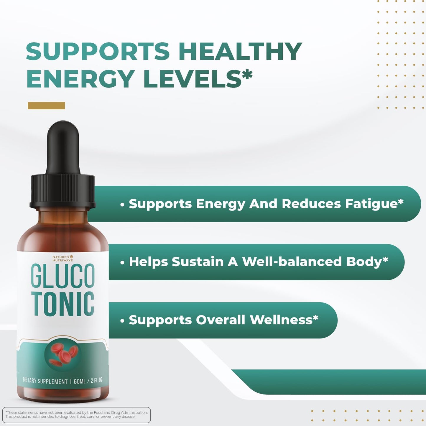 Nature’s NutriWave GlucoTonic – Liquid Formula with Chromium & Herbal Extracts – Natural Flavor – Non-GMO – 60ml, 2FL OZ, 60 Servings, 1 Month Supply Nature’s NutriWave buy supplements Au