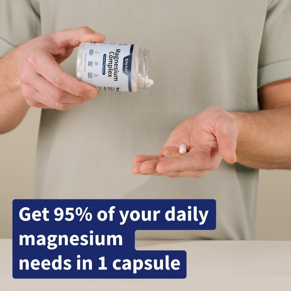 Snap Triple Magnesium Complex for Women & Men for Sleep & Muscle Support – 400mg, 3-in-1 Magnesium Supplement – Bisglycinate, Citrate & Oxide – Chelated for High-Absorption, 60 Vegetarian Capsules Snap Supplements buy supplements Au