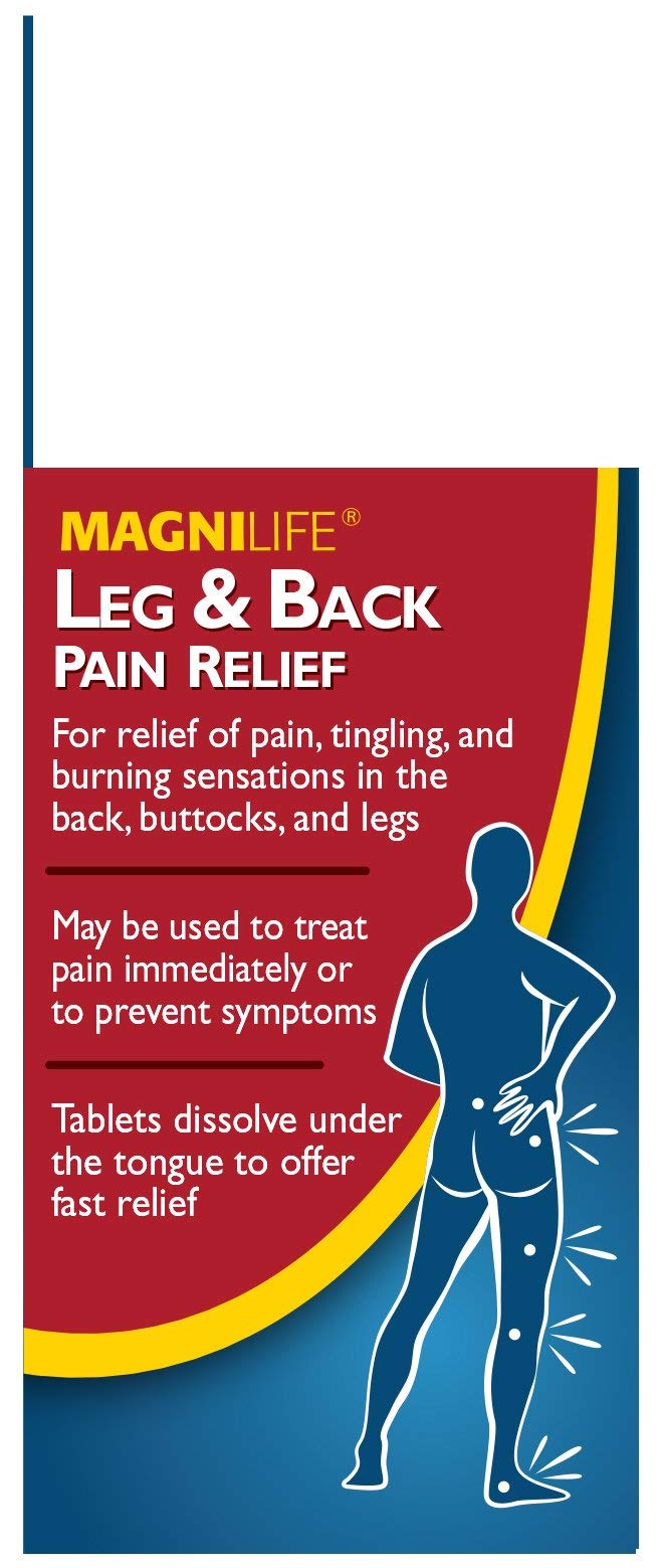 MagniLife Leg & Back Pain Relief Tablets,125 Ct, Fast-Acting Pain Relief Naturally Soothes Burning, Tingling & Stabbing Aches, Symptomatic or Preventative, Non-Habit Forming Quick-Dissolve Tablets MagniLife buy supplements Au