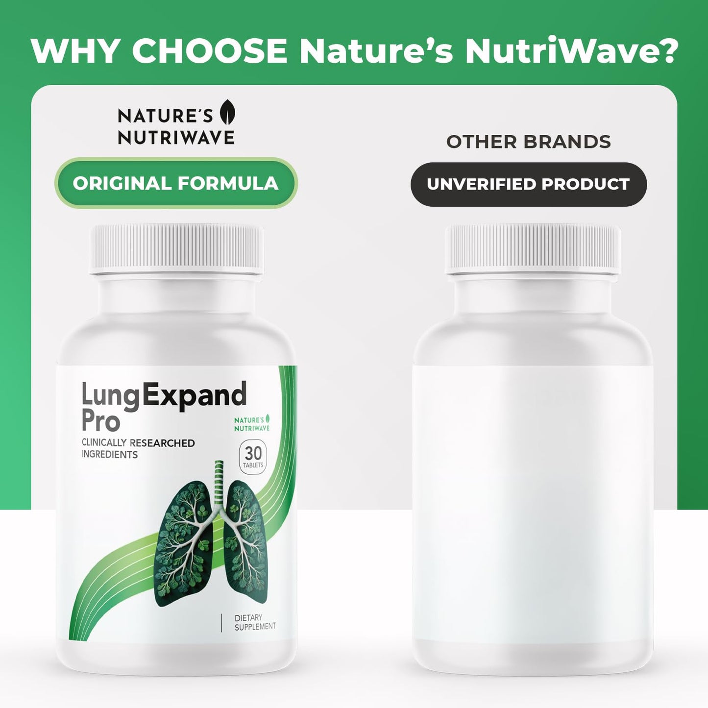 Nature’s NutriWave LungExpand Pro – Natural Daily Wellness for Overall Support – Made in USA, Non-GMO – Easy to Take