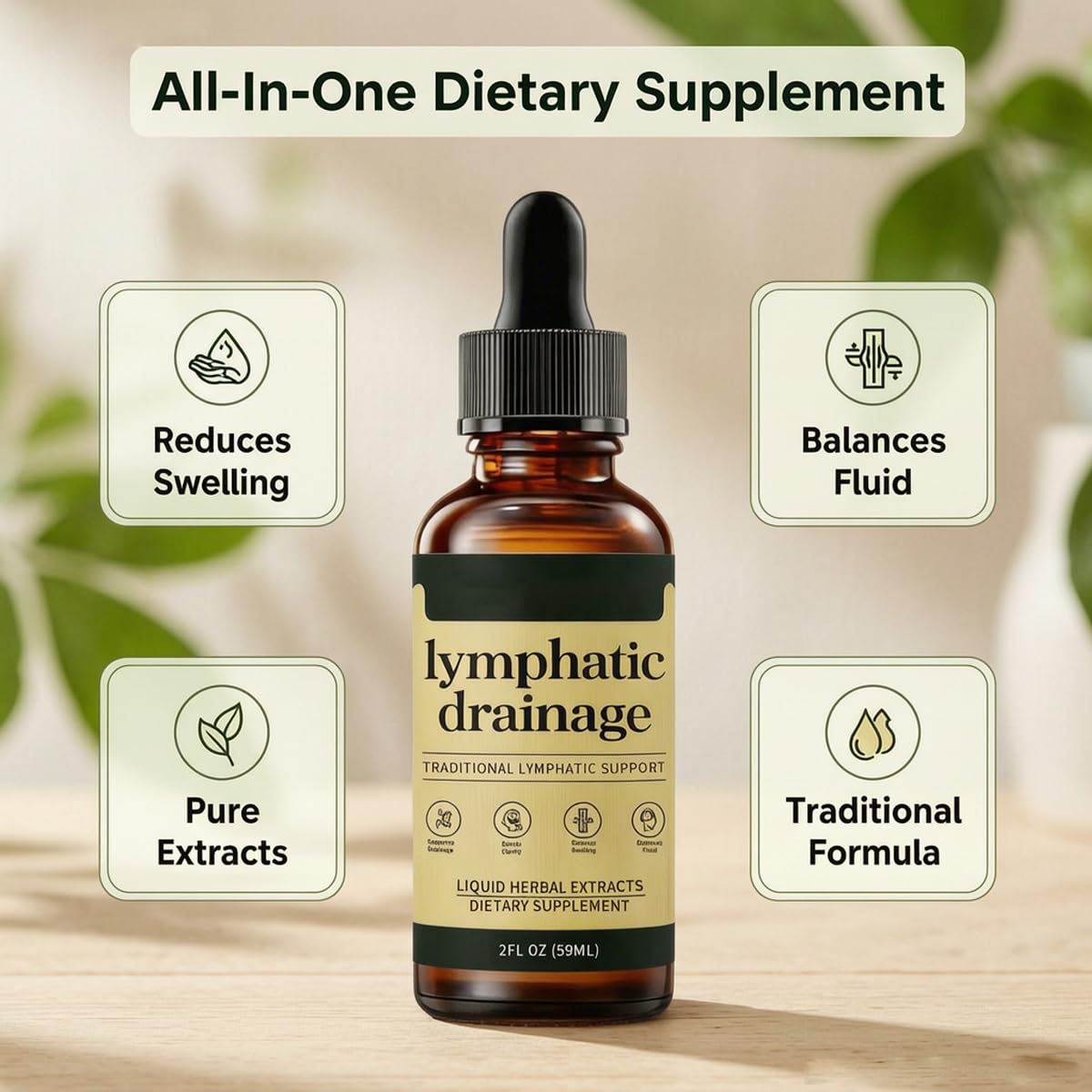 Lymphoria Lymphatic Drainage Drops, Lymphatic System Support, Immune System, Vegan & Non-GMO, Natural Herbal Blends (59ML/2FL.OZ) Gloramd Serum buy supplements Au