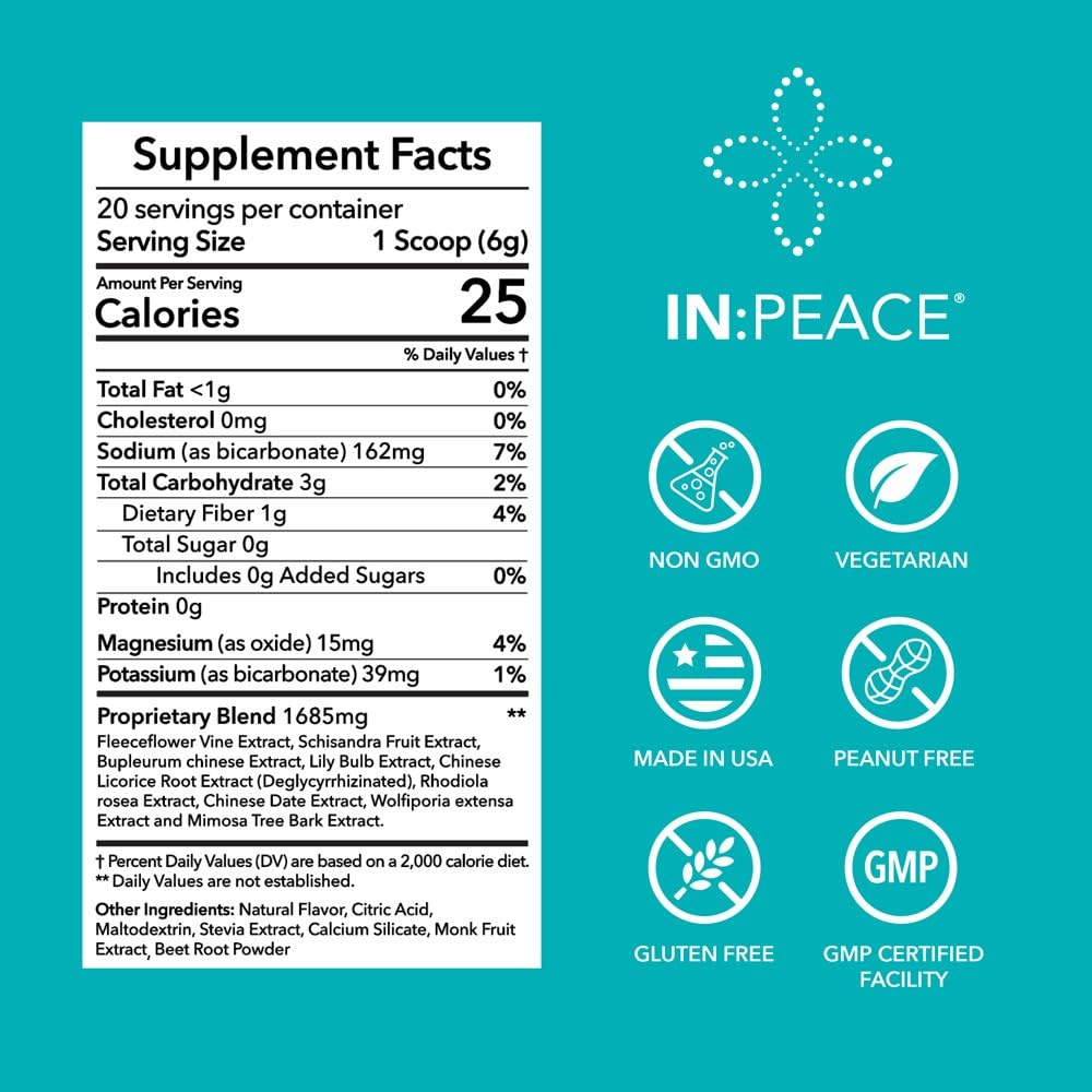 In:TotalWellness IN:Peace Herbal Calming Formula. 20 Serving Pouch, Wild Berry Flavor. 9 Herb Antioxidant + Adaptogen Blend. Clinically Proven Ingredients. Crafted by a Licensed Herbalist INTotalWellness buy supplements Au