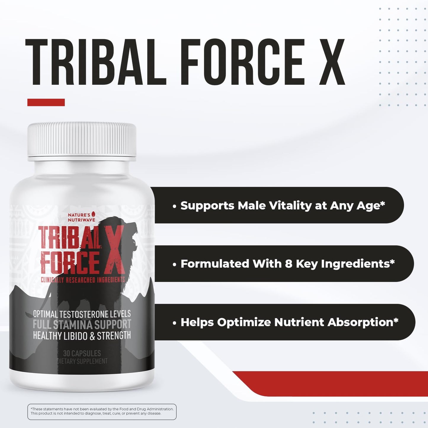 Nature’s NutriWave TribalForce X – Daily Botanical Supplement with Ginkgo Biloba, Bacopa, & Amino Acids – Non-GMO, Natural & Stimulant-Free Formula, Made in USA – 30 Capsules, 1 Month Supply Nature’s NutriWave buy supplements Au