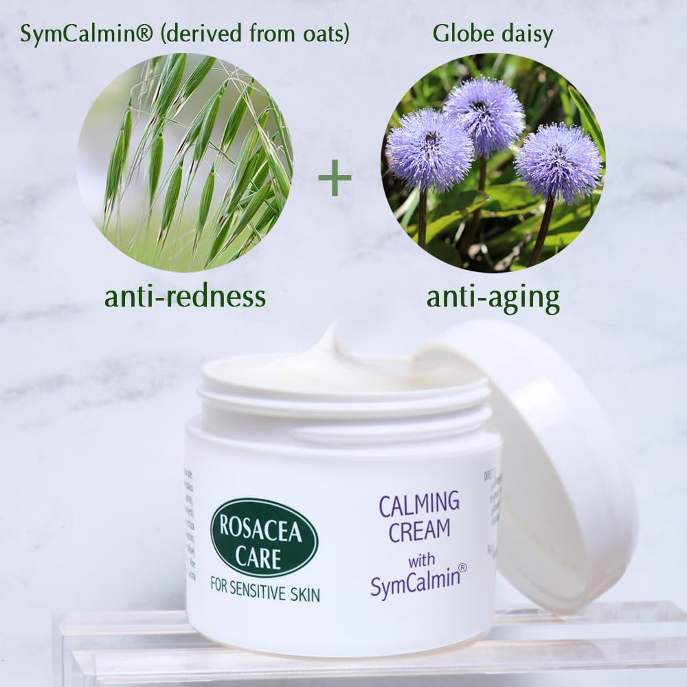 CALMING CREAM WITH SYMCALMIN® - Nourishing, anti-aging, effective for rosacea (2 Oz)