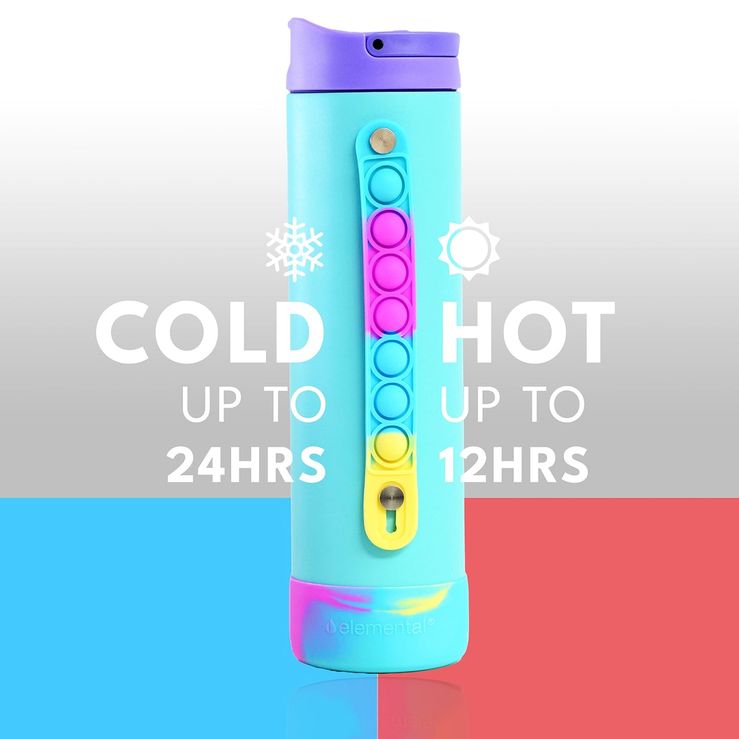 Elemental Iconic Water Bottle for School - 100% Leak-Proof Insulated Water Bottles with Straw Lid & Pop-It Handle - Triple-Wall Insulated & BPA-Free, 20oz โ Blue Tie Dye Elementalย buy supplements Au