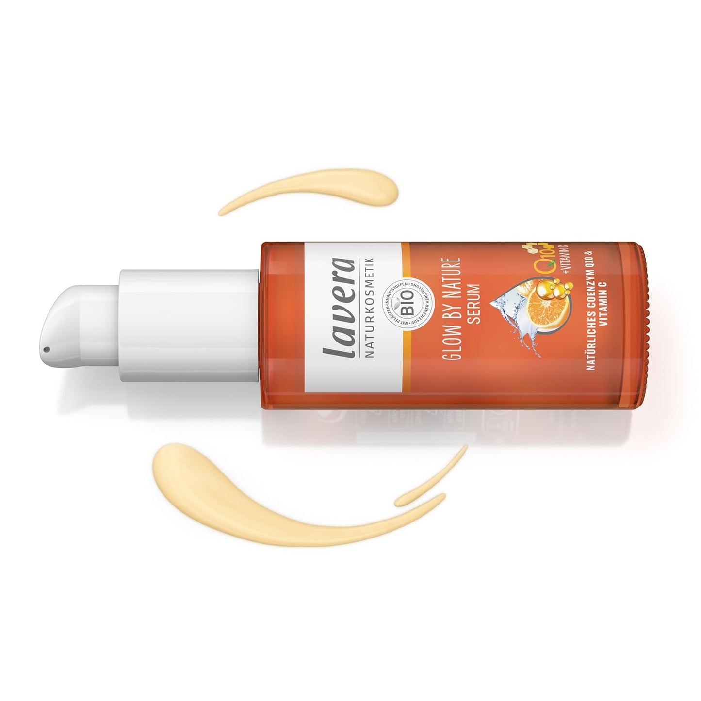 lavera Glow by Nature Serum - Face Serum with Q10 & Vitamin C for a Radiant Complexion - Moisturizing Facial Serum - Anti Wrinkle - PETA Certified
