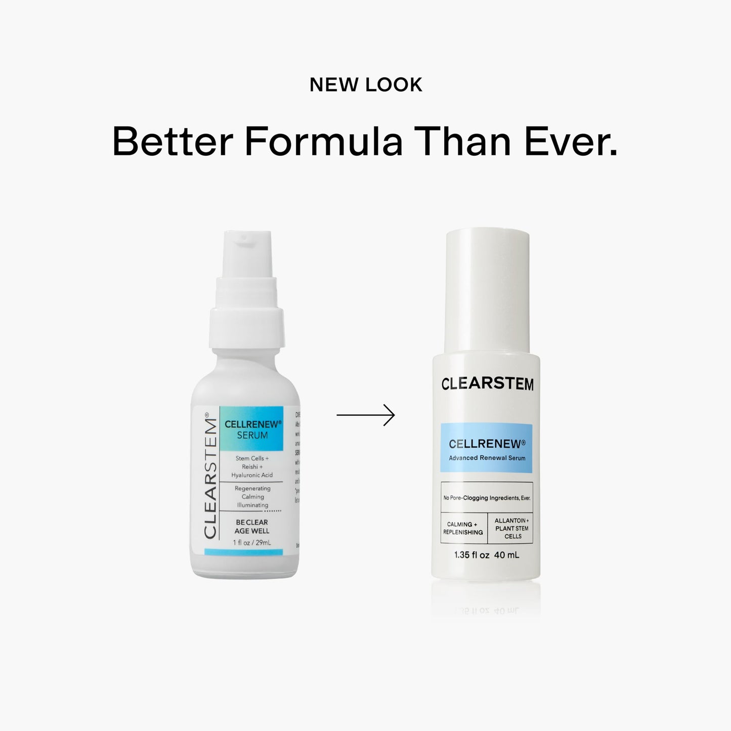 CLEARSTEM - CELLRENEW - Collagen Stem Cell Serum - Acne + Youthful Skin Face Serum - Hyaluronic Acid, Reishi, Aloe Vera - Facial Skin Care Products