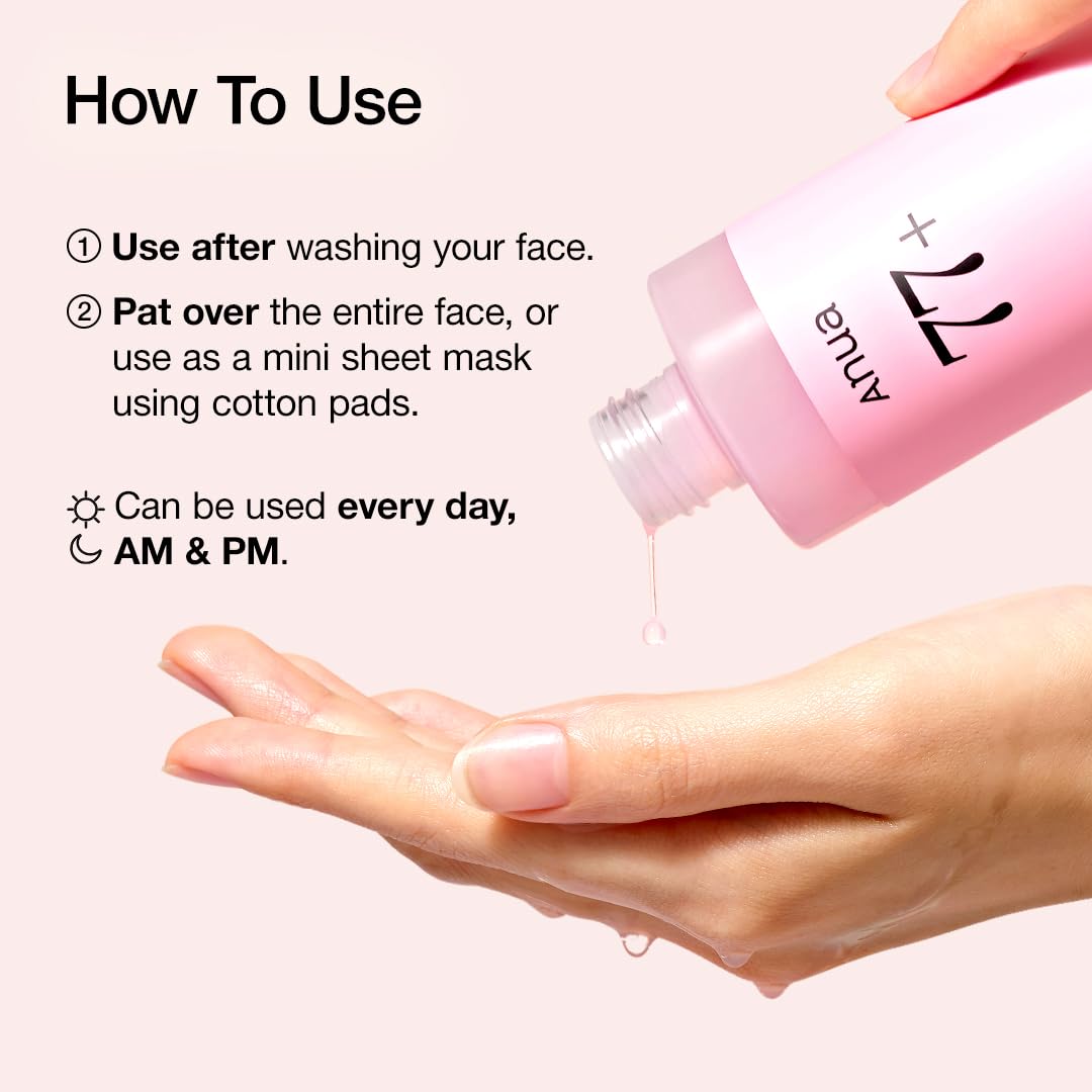 Anua Peach 77 Niacin Essence Toner, Gentle Exfoliating & Radiant Facial Essence, Hydrating & Soothing Toner, Niacinamide, Ceramide, Panthenol