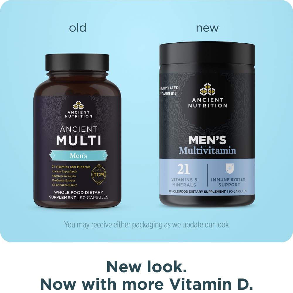 Ancient Nutrition Multivitamin for Men, Multi Men's, Methylated Vitamin D, C, E, B12, Zinc, Magnesium, Supports Healthy Immune System and Bone Health, 90 Ct Ancient Nutrition buy supplements Au