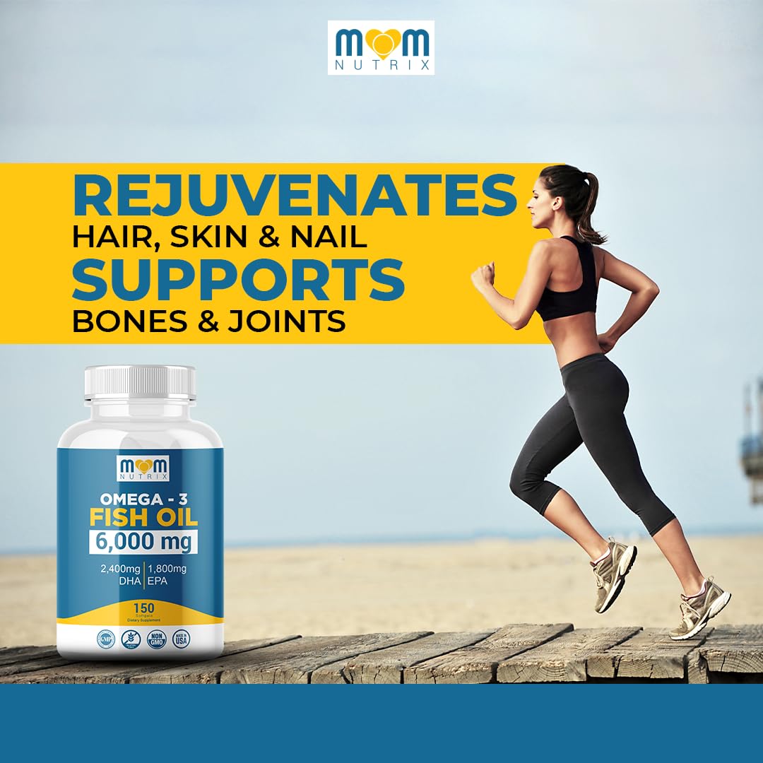 Omega 3 Fish Oil with Maximum EPA DHA - Supports Brain, Liver, Heart & Immunity - Made in The USA - 150 Softgels MOM NUTRIXΒ buy supplements Au