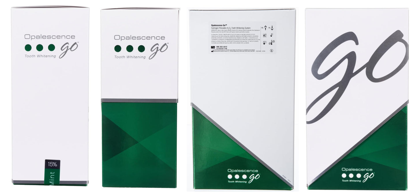 Opalescence Go 15- Prefilled Teeth Whitening Trays Kit - 15% Hydrogen Peroxide - (10 Treatments) Dentist Recomended - Made by Ultradent Products