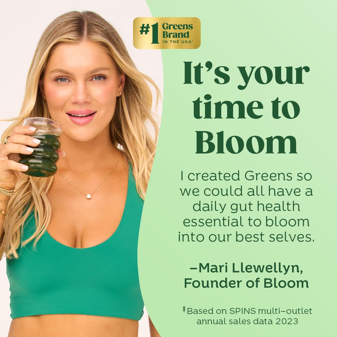 Bloom Nutrition Superfood Greens Powder, Digestive Enzymes with Probiotics and Prebiotics, Gut Health, Bloating Relief for Women, Chlorella, Green Juice Mix with Beet Root Powder, 30 SVG, Mango Bloom Nutrition buy supplements Au