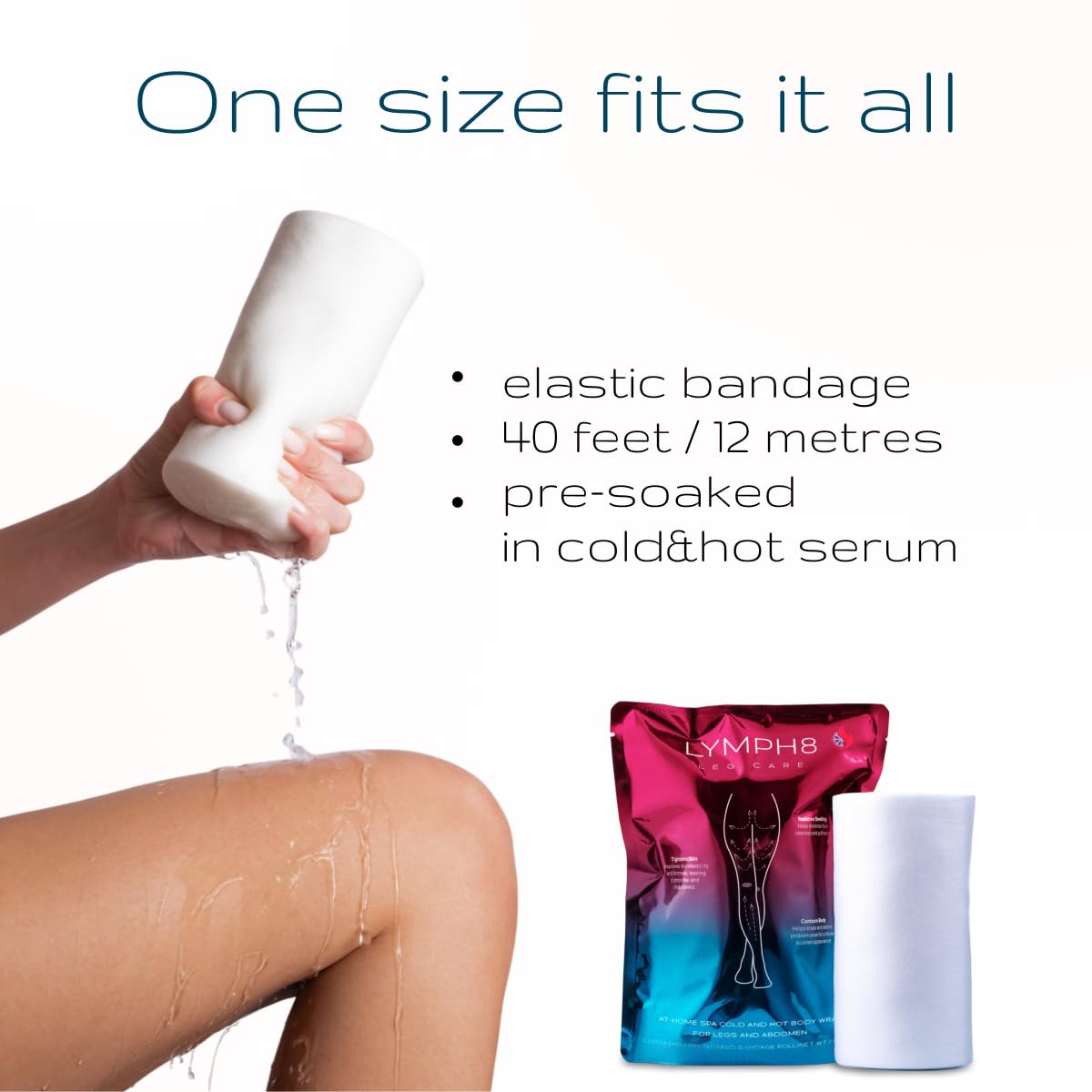 LYMPH8 Thermo-Active Body Wrap Hot and Cold Lymphatic Drainage & Sculpting Treatment for Legs&Stomach Helps Smooth,Tone&Firm the Skin With Caffeine, Niacinamide & Capsicum Extract 40 ft Pre-Soaked LYMPH8 buy supplements Au