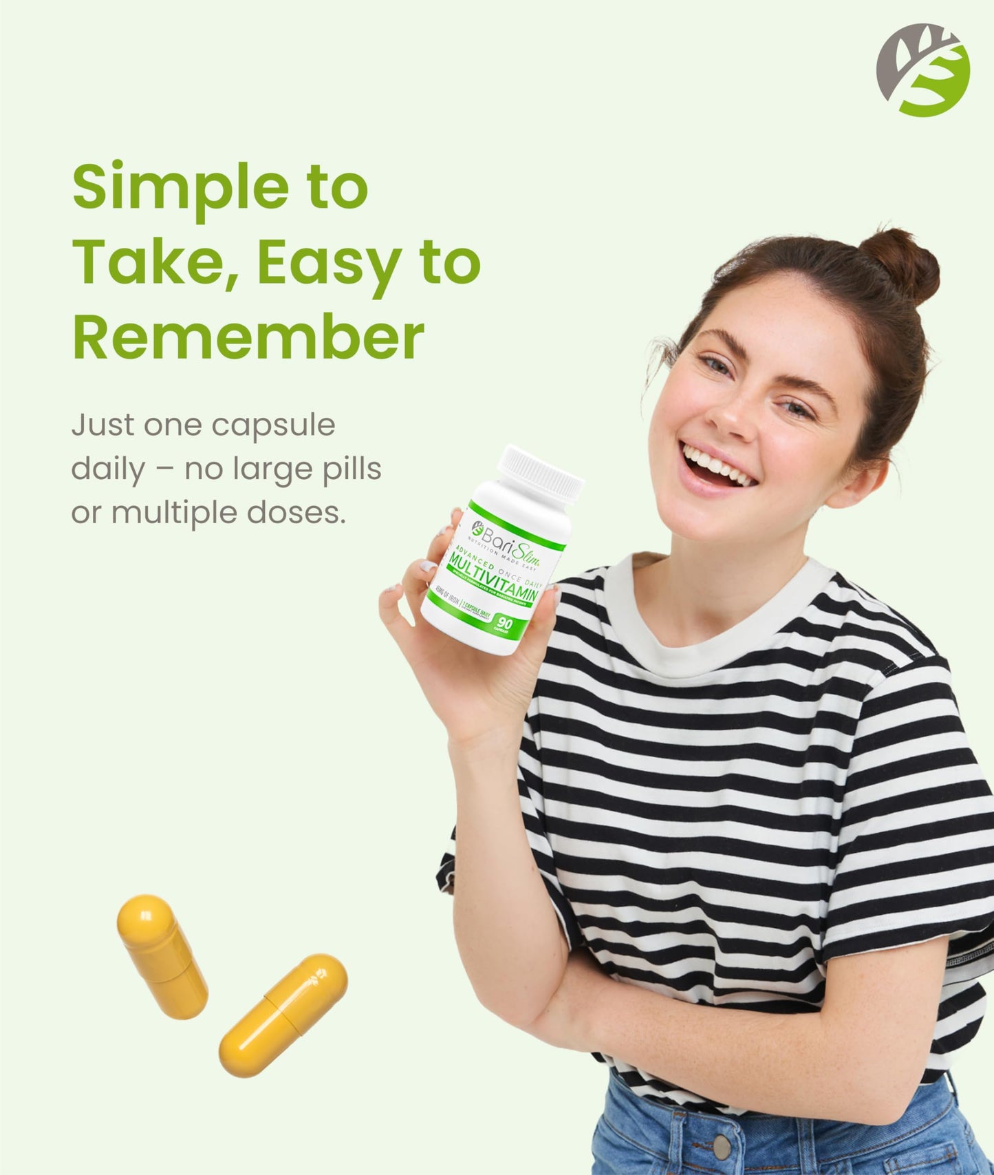 BariSlim Advanced Once Daily Bariatric Multivitamin Capsule - 45 mg of Iron - Bariatric Vitamin for Post Bariatric Surgery Including Gastric Bypass and Gastric Sleeve | 90 Day Supply BariSlim buy supplements Au