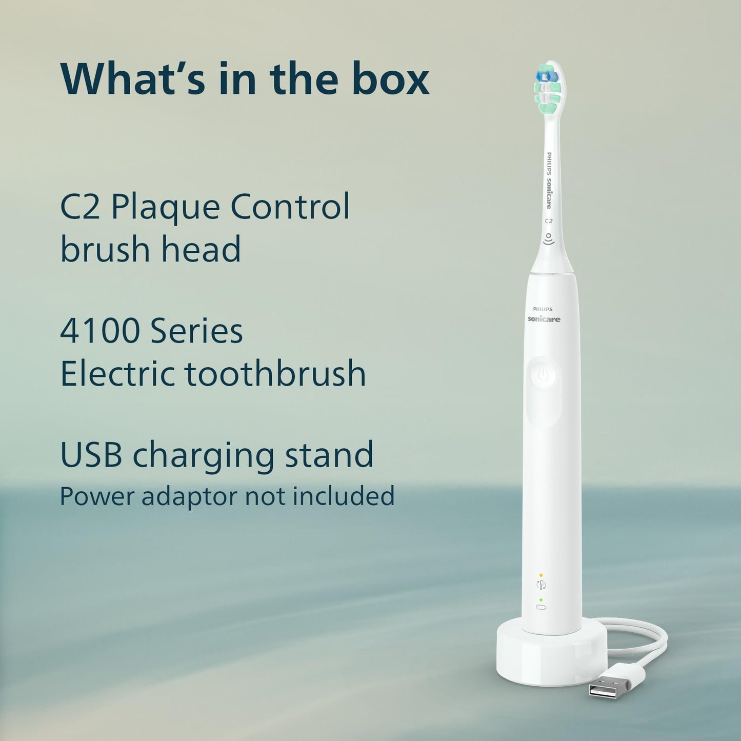 Philips Sonicare 4100 Series Electric Toothbrush - Sonic Toothbrush with Advanced Sonic Technology, Pressure Sensor, Two Intensity Settings,