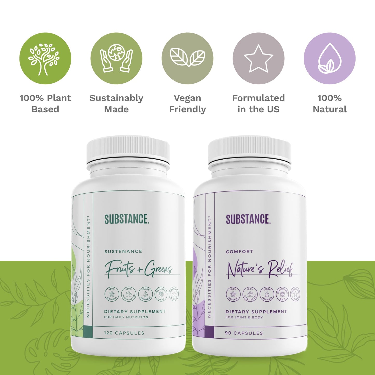 SUBSTANCE. - Ultimate Wellness Bundle | Daily Superfood Nutrition & Joint Support | Greens, Fruits & Veggies + Nature’s Relief | Boost Energy, Mental Clarity & Mobility | Vegan, Non-GMO (30 Servings) SUBSTANCE. buy supplements Au