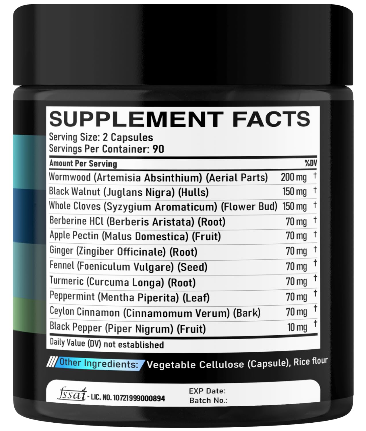 DEDICAD 11in1 Wormwood Capsules - 180 Capsules Extracted from Black Walnut, Cloves, Ginger, Turmeric, Apple, Berberine HCl & More - Support Immune System for 3 Months DEDICAD buy supplements Au