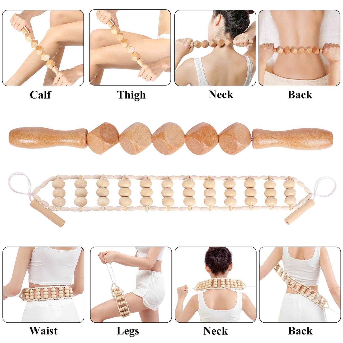 Xokocli 7-in-1 Wood Therapy Massage Tools Lymphatic Drainage Massager for Muscle Pain Relief | Maderoterapia Kit Body Sculpting Tools for Anti-Cellulite, Body Shaping Xokocli buy supplements Au