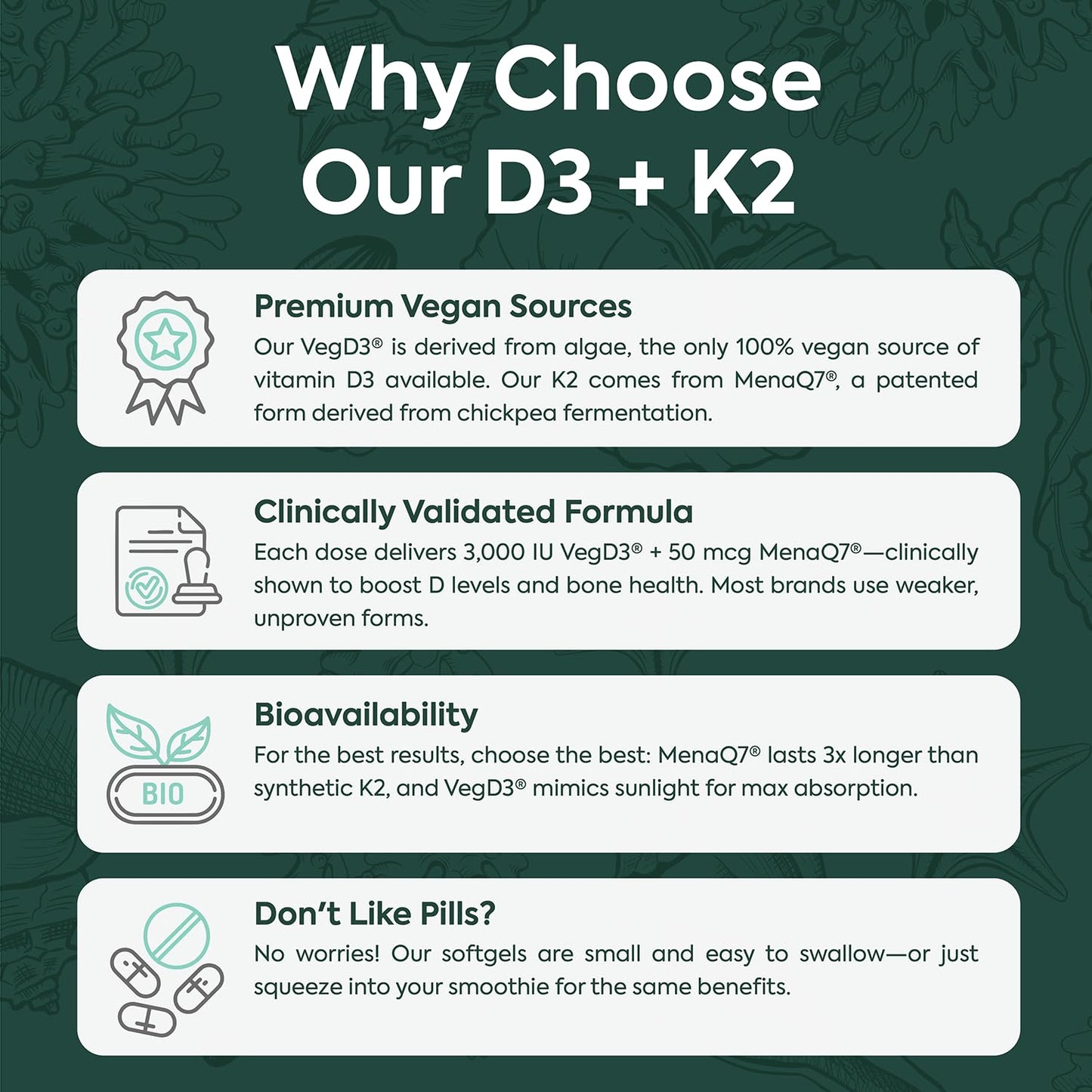 Organics Ocean Better D3 + K2-100% Organic VIT D3 and K2 Supplements with Maximum Bioavailability - Supports Bone Density, Calcium Balance, Immunity & Mood - 1-Pack, 30-Day Supply Organics Ocean buy supplements Au