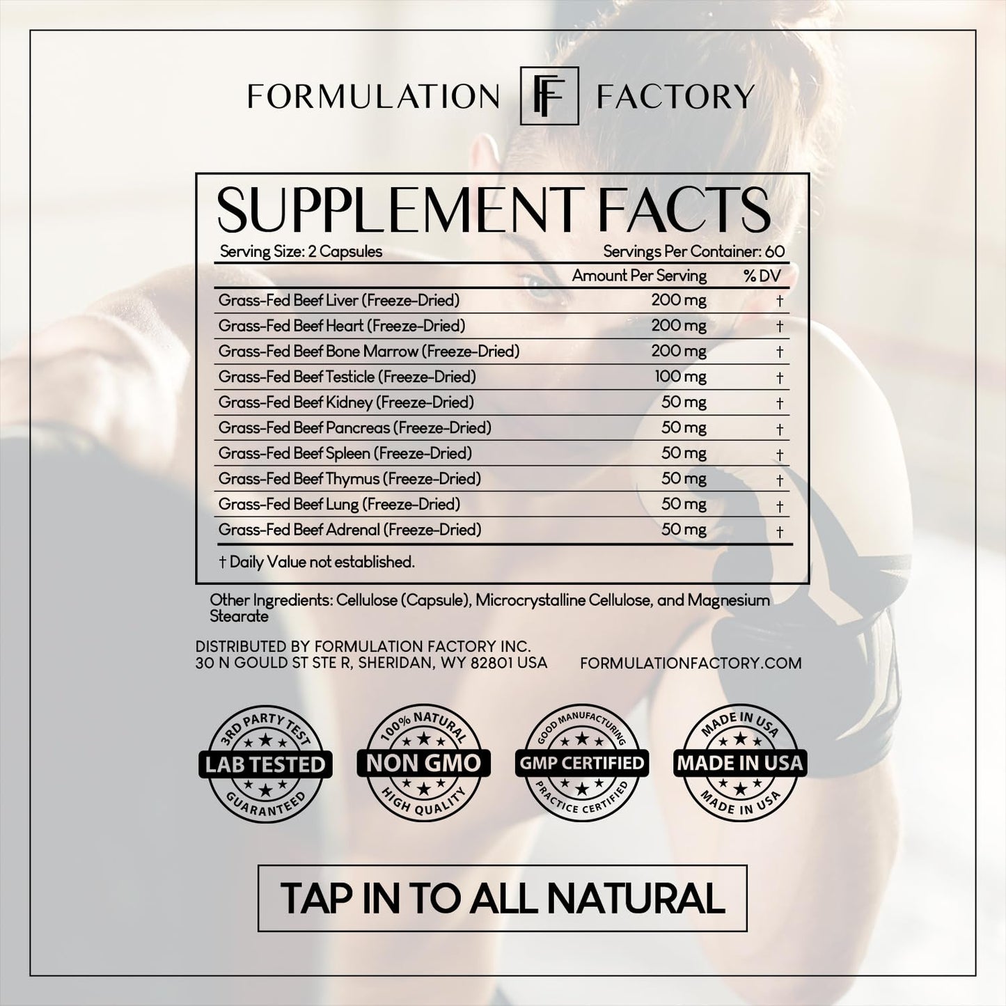 Formulation Factory Primal Power 10-in-1 Beef Organ Supplement - Grass Fed Beef Liver Capsules with Heart, Bone Marrow, Kidney, Testicle - Freeze Dried Organ - 120 Capsules, 2 Month Supply Formulation Factory buy supplements Au
