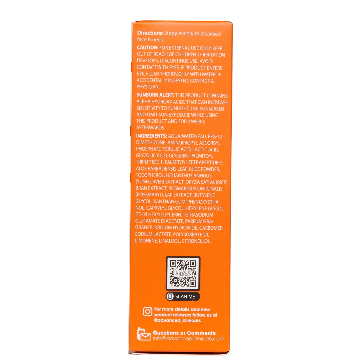 Advanced Clinicals Brightening Vitamin C Serum For Face With Glycolic Acid + Lactic Acid | Vitamin C Eye Serum Face Moisturizer For Improving