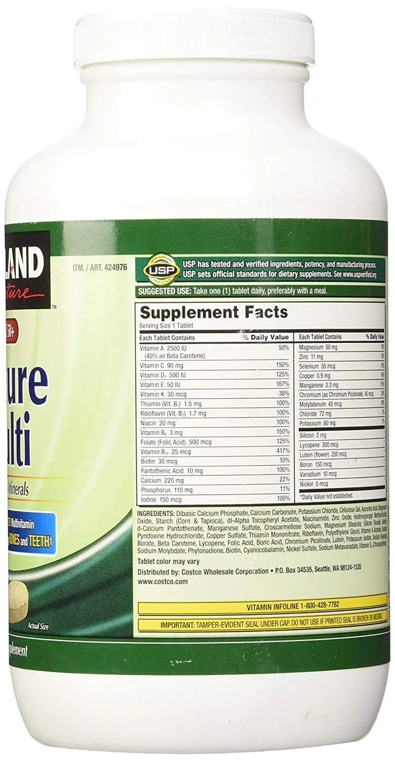 Kirkland Signature Adult 50+ Multi Vitamins & Minerals, 400 Tablets (2 Pack) KIRKLAND