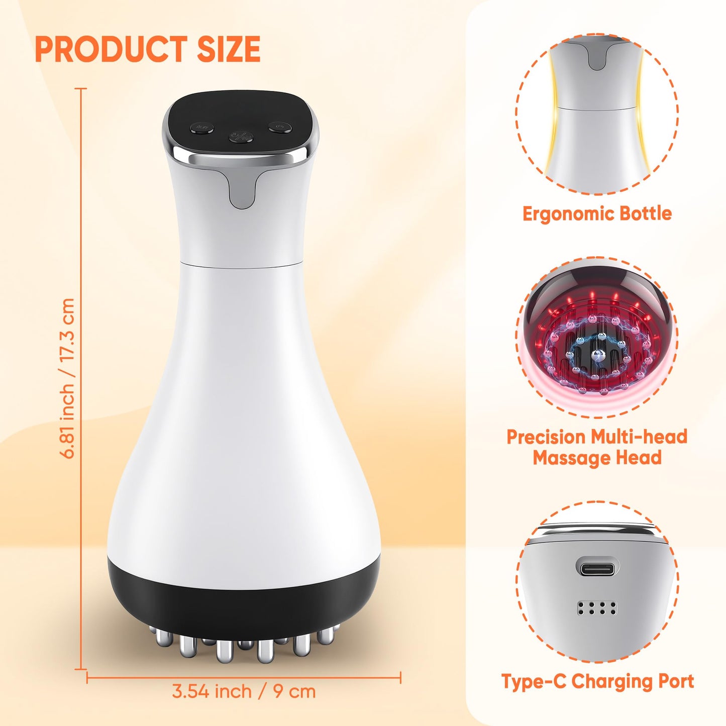 Rechargeable Lymphatic Drainage Massager & Cellulite Massage Tool with 3000mAh,Fascia Blaster for Reduce Stretch Marks for Legs, Arms & Belly,Body Sculpting Machine with Microcurrent for Office Travel Multford buy supplements Au