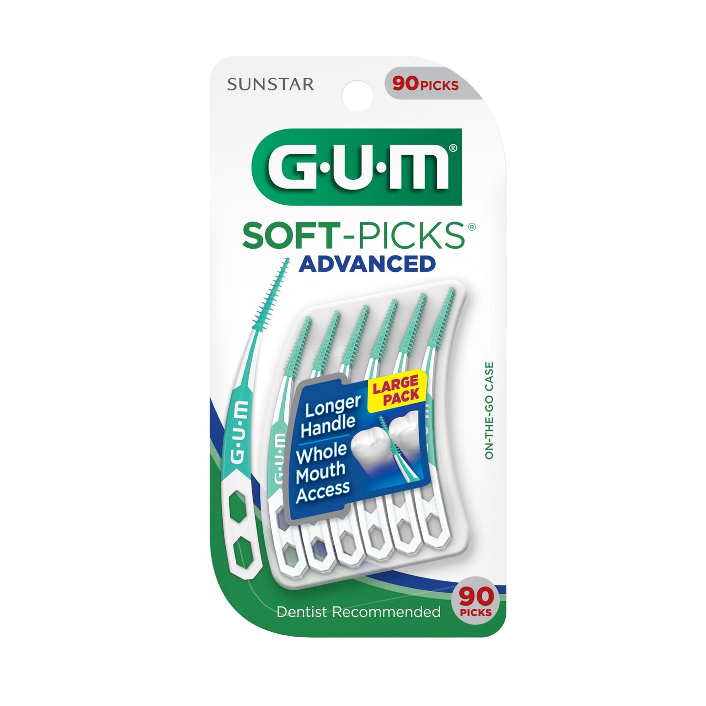 GUM Soft-Picks Advanced – Easy-to-Use Interdental Picks for Plaque Removal & Gum Health with Convenient Carry Case, Dentist Recommended