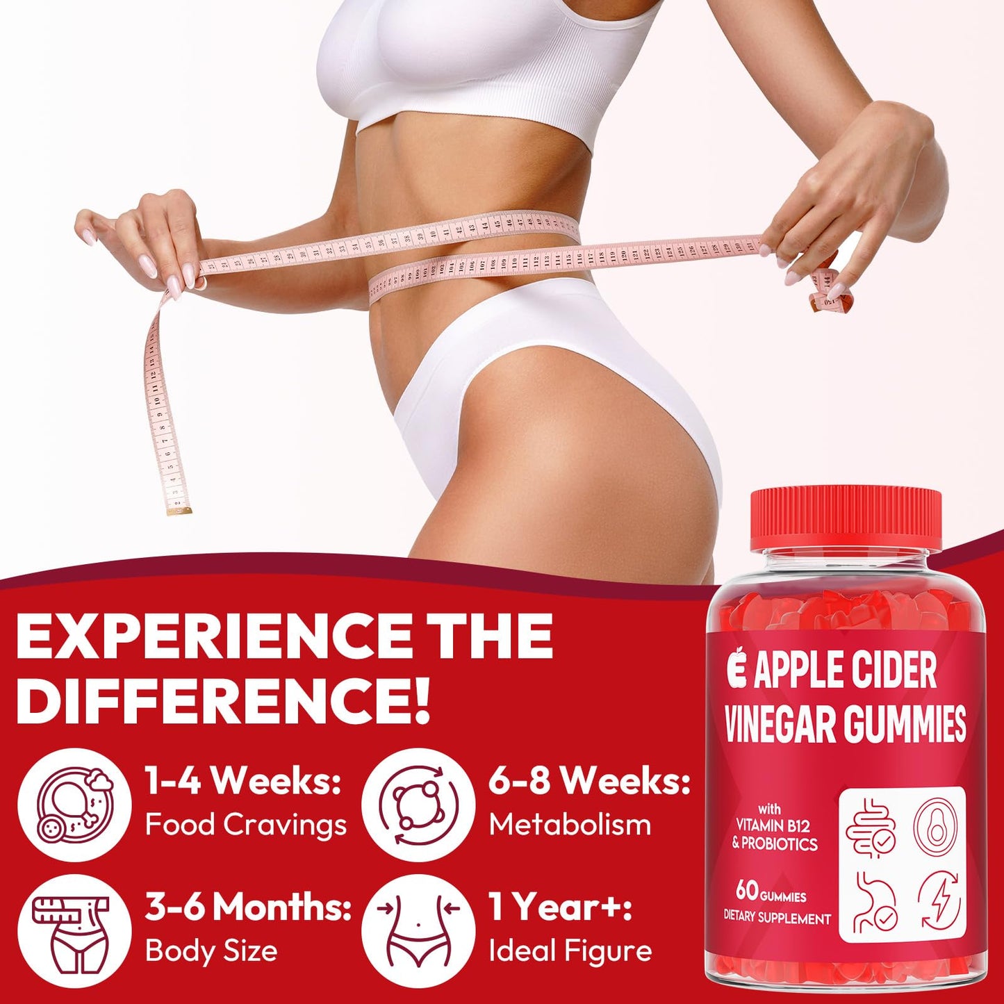 Apple Cider Vinegar Gummies 2000mg, Keto ACV Gummies with Probiotics, Keto Support & B12, Apple Cider Vinegar with Mother for Digestion, Metabolism,