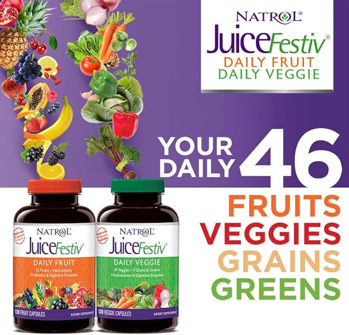 Juice Festiv Daily Fruit and Veggie - 120+120 capsules Juice Festiv buy supplements Au