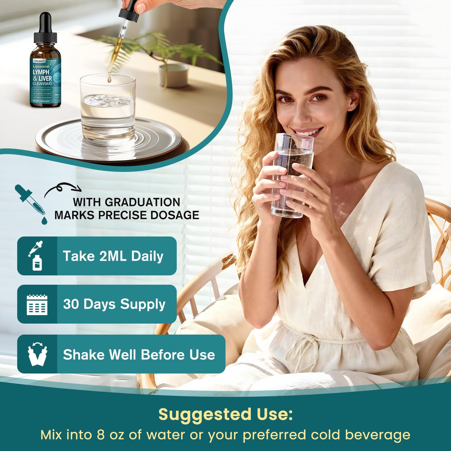 Liposomal Lymphatic Drainage Drops - 21 in 1 Liver Cleanse Detox & Repair with Milk Thistle, Echinacea, Burdock Root, Liposomal Glutathione, Vitamin Complex ''Lymph-Liver'' Gut & Metabolic Health CFILIHTC buy supplements Au