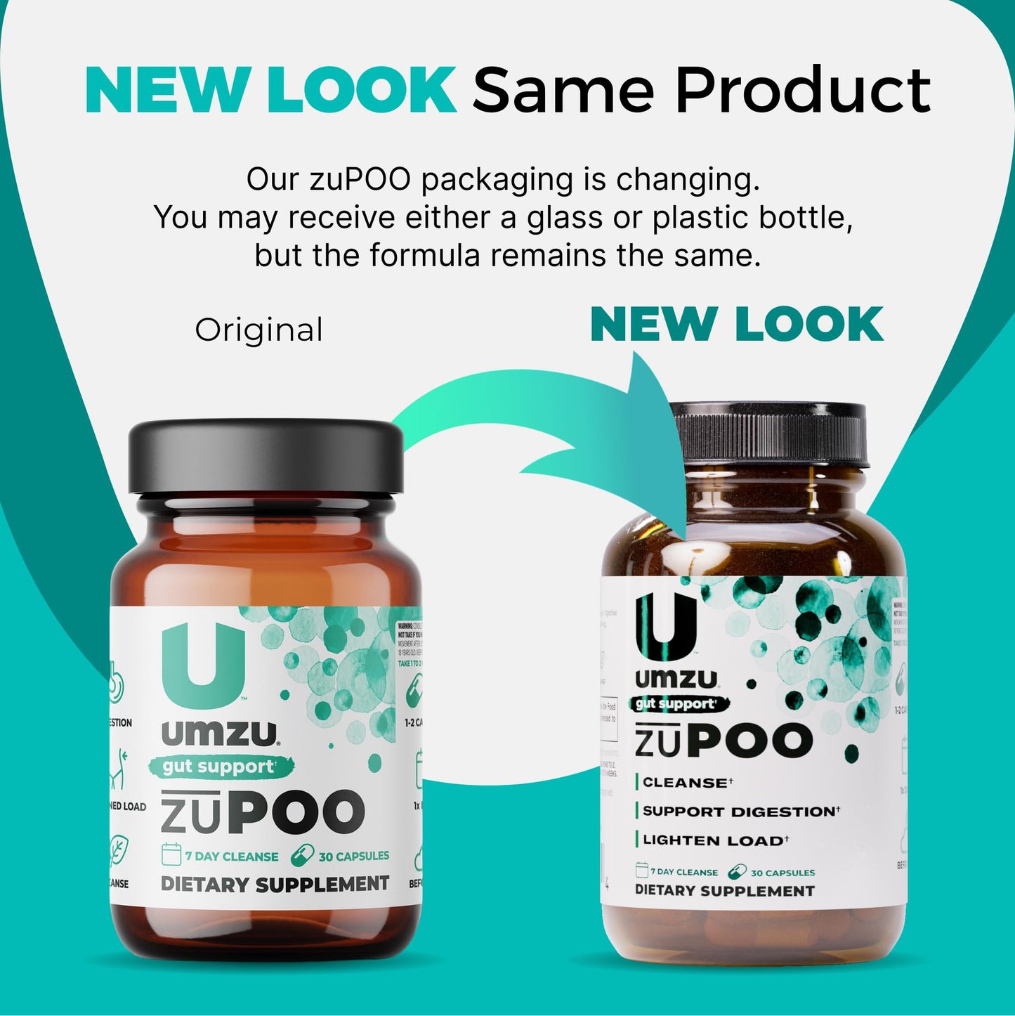 UMZU zuPOO Gut Cleanse Detox, 30 Capsules – 7-Day Natural Colon Cleanse with Cascara Sagrada & Magnesium Citrate – Vegan, Non-GMO