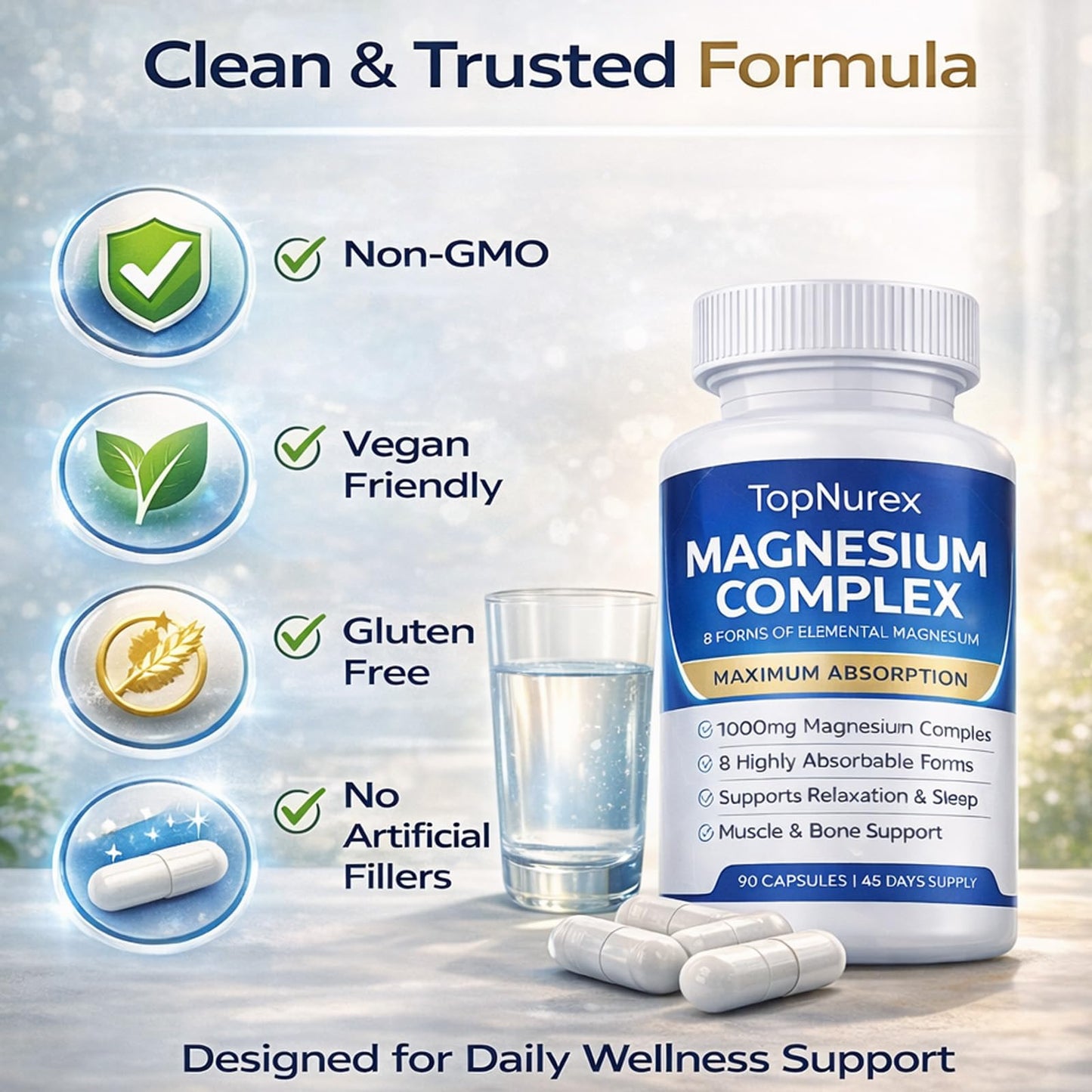 Top Nurex Magnesium Complex Supplement for Women & Men | 1000mg Maximum Absorption | 8 Magnesium Forms Including Glycinate, Citrate, Malate | Supports Relaxation, Sleep, Bone Strength | 90 Capsules Art anime buy supplements Au
