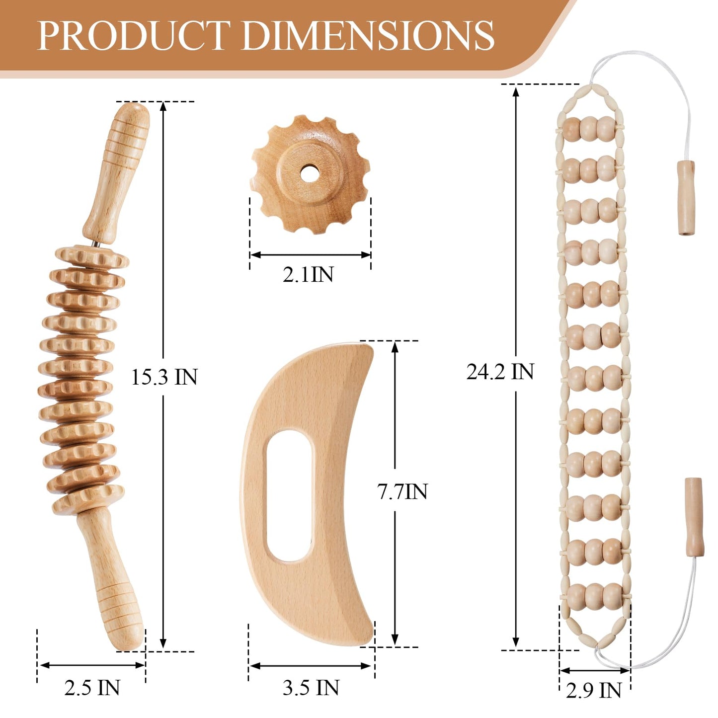 Dukucr 3Pcs Wood Therapy Massage Tools Lymphatic Drainage Massager Wooden Massager Body Sculpting Tools for Maderoterapia,Anti-Cellulite,Pain Relief(3-in-1 Massager) Dukucr buy supplements Au