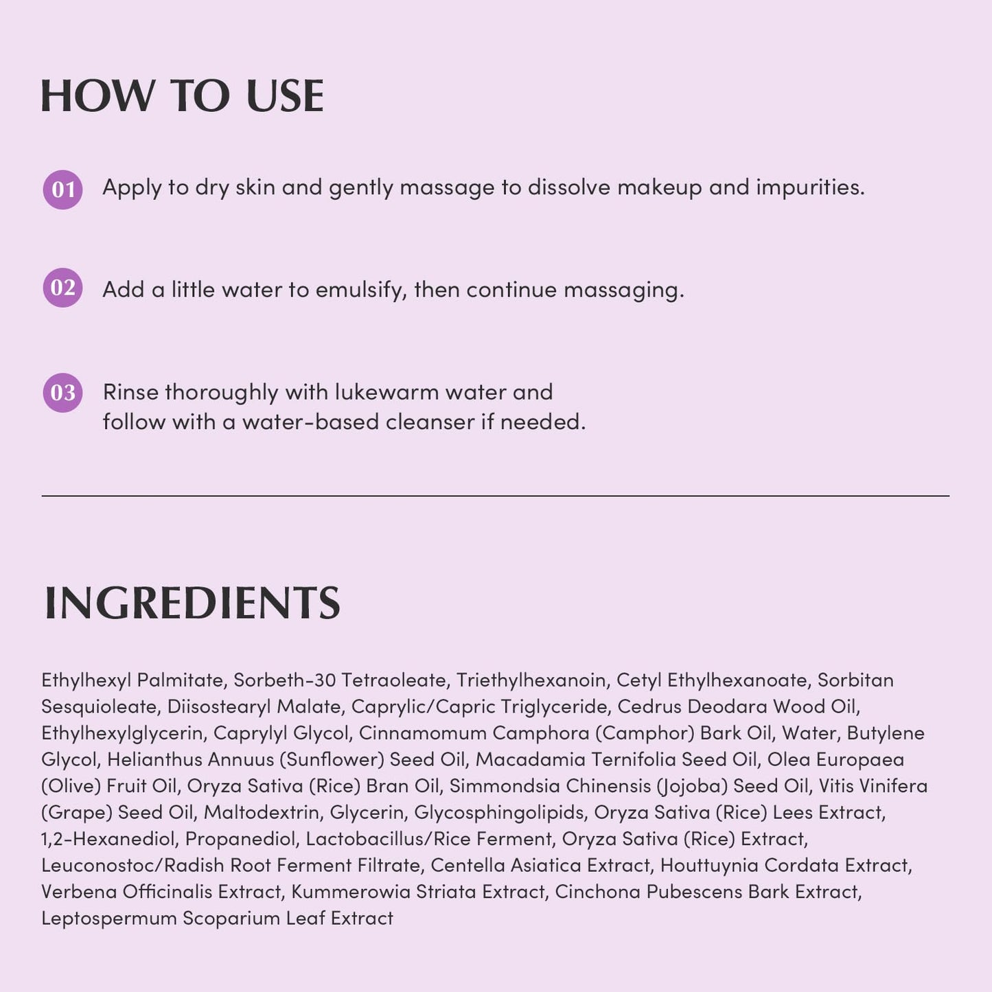 EQQUALBERRY Purple Rice Pore Smoothing Cleansing Oil – Deep Cleansing for Pores & Blackheads | Korean Oil Cleanser for Face & Makeup Remover