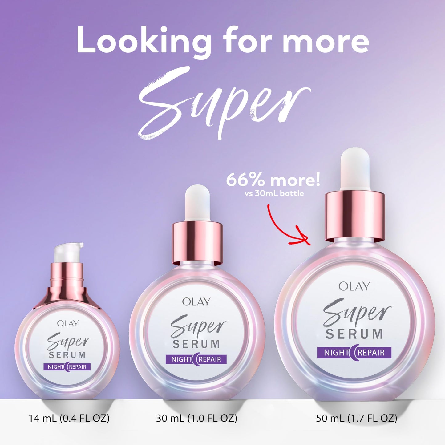 Olay Super Serum Night Repair, Fragrance-Free - Niacinamide, Peptide, Salicylic & Lactic Acid, Glycerin - 5-in-1 Skin Care Benefits - Hydrating, Evens Tone