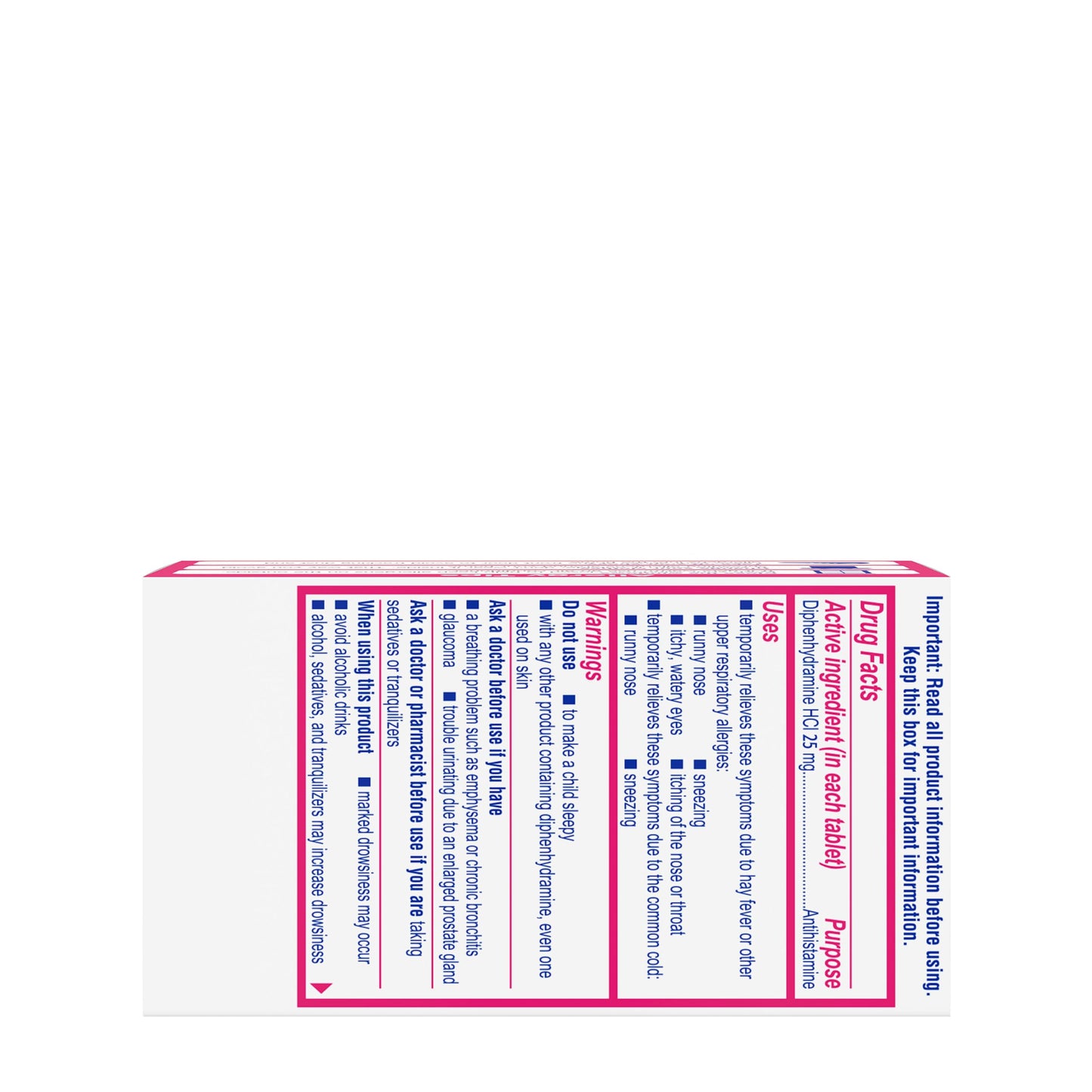 Benadryl Ultratabs Allergy Medicine, 25 mg Diphenhydramine HCl Antihistamine Tablets For Cold & Allergy Relief of Symptoms Like Sneezing, Runny Nose, Itchy Eyes & Throat, Hay Fever, 100 Count Tablets Benadryl buy supplements Au