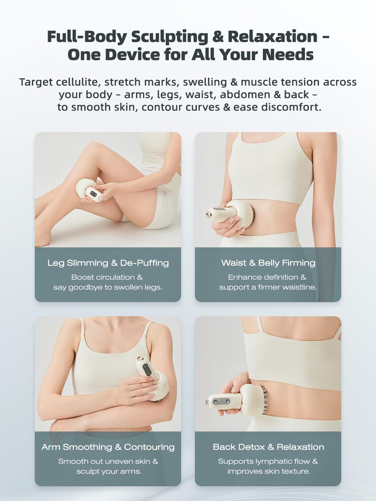 Yuonry Lymphatic Drainage Massager & Anti Cellulite Massage Tool, Helps Reduce Stretch Marks & Cellulite, for Legs, Arms & Belly, Body Sculpting Machine with Microcurrent, Light, Heat & Vibration Yuonry buy supplements Au
