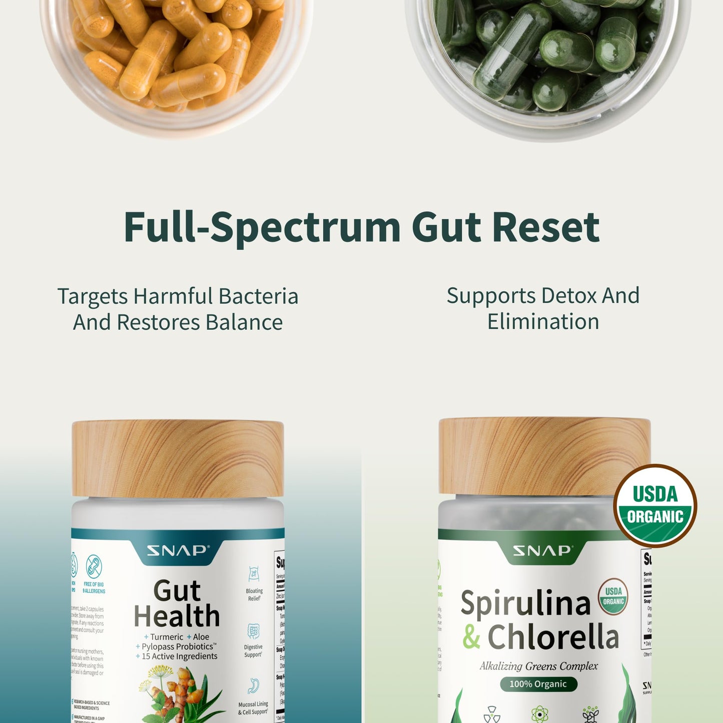 Snap Supplements Gut Health Lipase Supplement with Probiotics for Women & Men, Digestive Enzymes & Prebiotics - Turmeric, Aloe