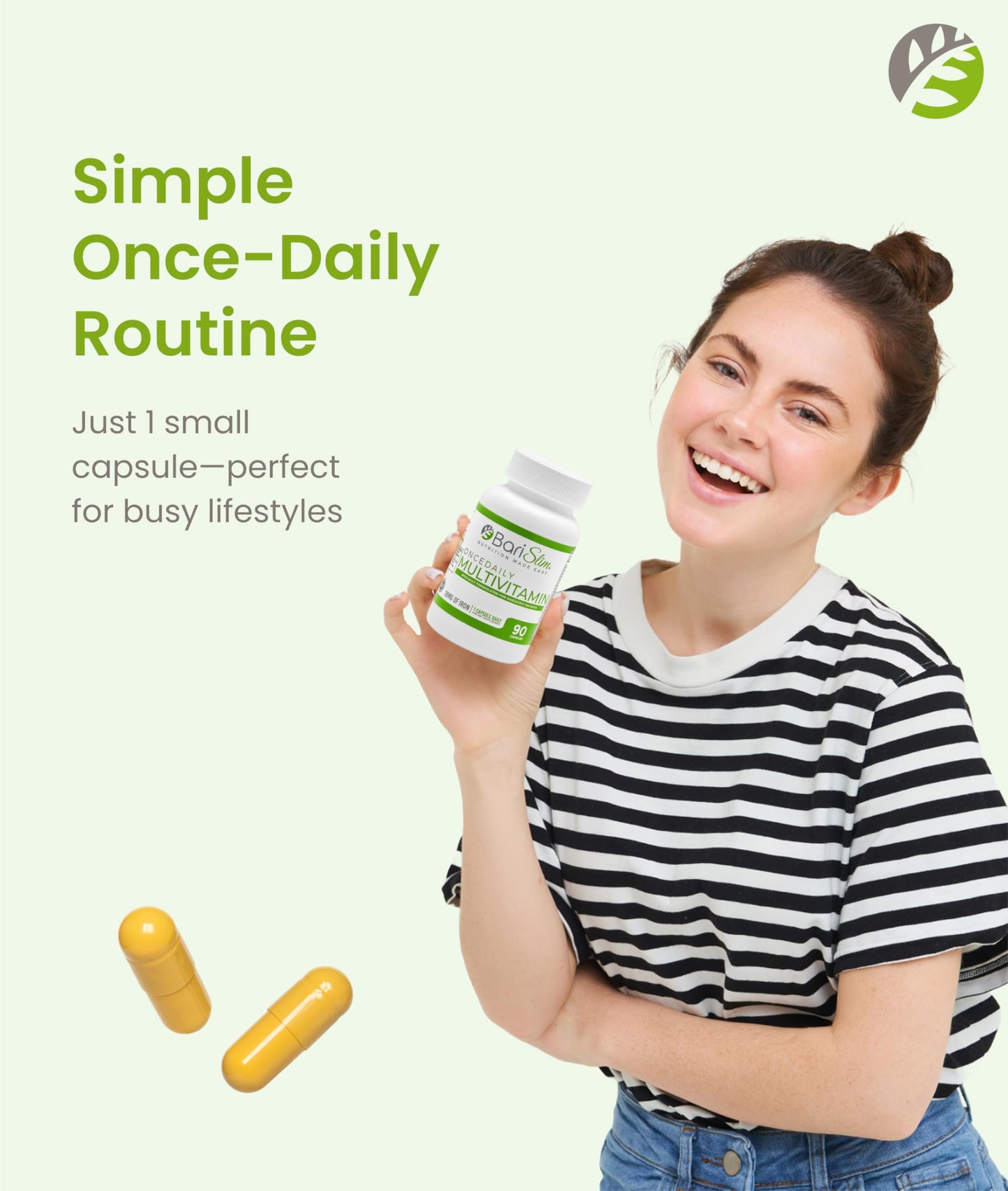 BariSlim Once Daily Bariatric Multivitamin Capsule - 18mg of Iron - Bariatric Vitamin & Supplement for Post Surgery Including Gastric Bypass & Gastric Sleeve | 90 Day Supply BariSlim buy supplements Au