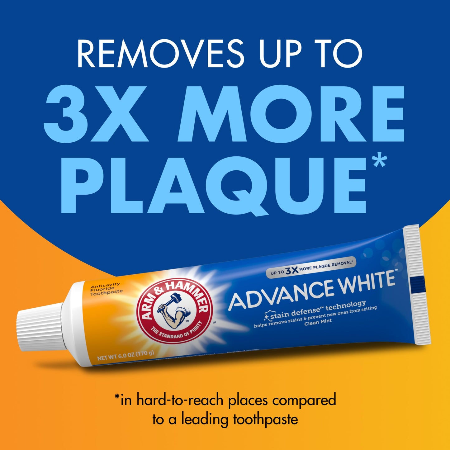 ARM & HAMMER Advance White Toothpaste, Teeth Whitening Baking Soda Toothpaste with Stain Defense Technology and Fluoride,