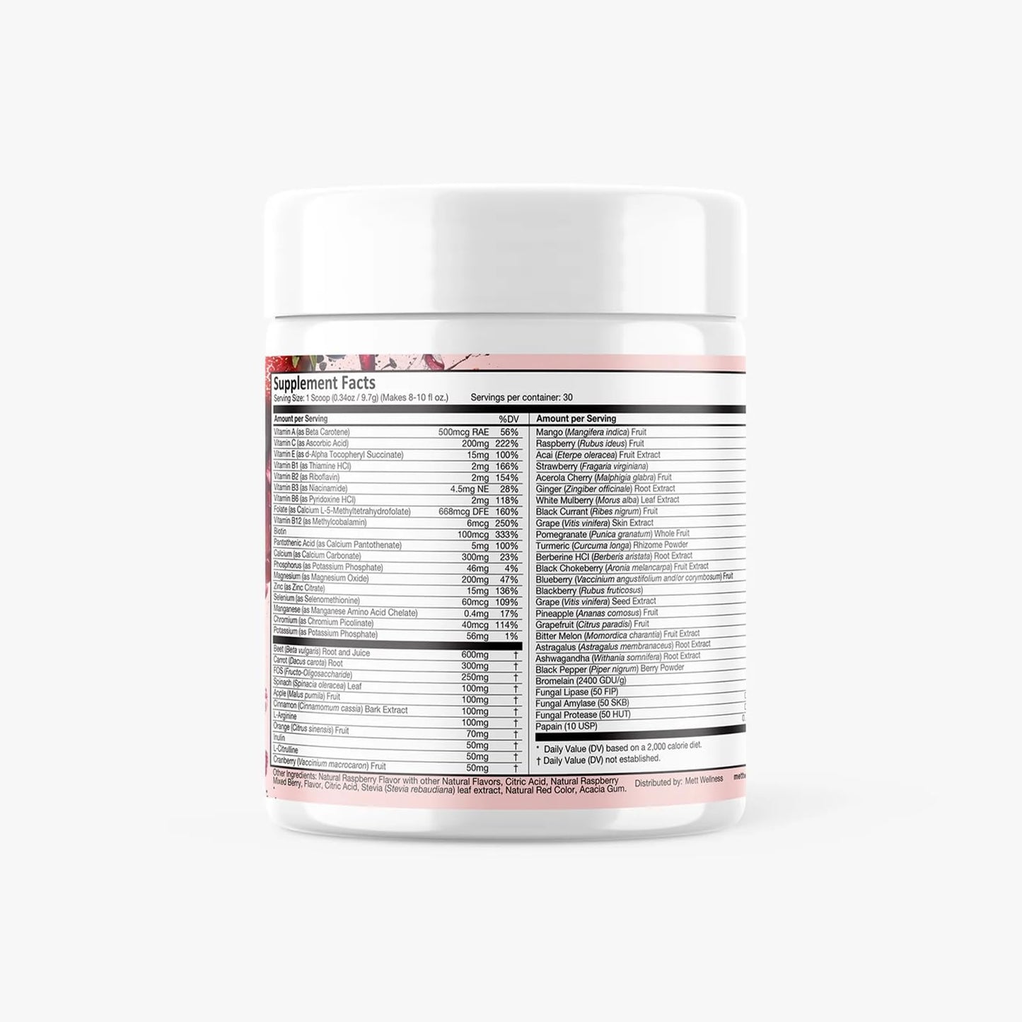 Mett Wellness Superfood REDS | 10.72 oz | With Vitamins A, C & E | Helps Maintain Nitric Oxide Levels | Supports Daily Wellness Mett Wellness buy supplements Au