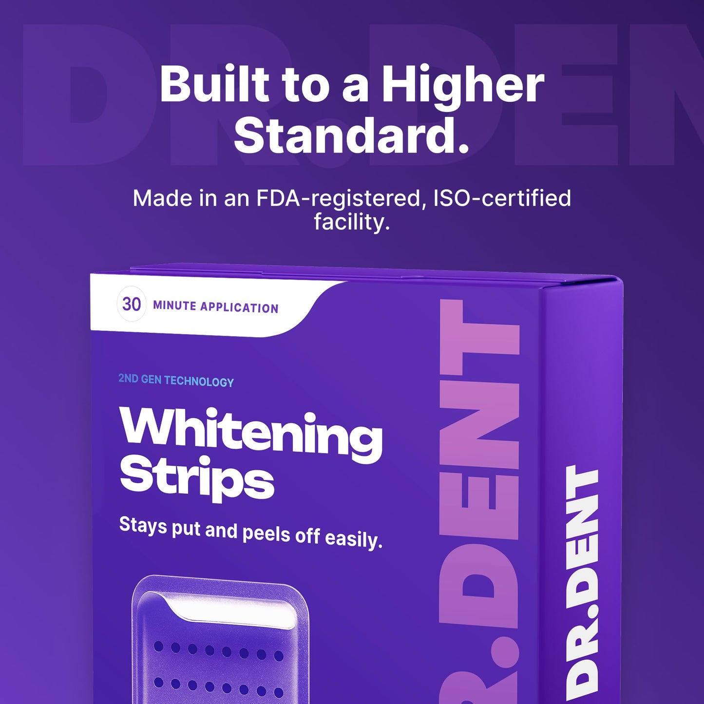 DRDENT Purple Teeth Whitening Strips 21 Treatments - Safe for Enamel - Non Sensitive Teeth Whitening