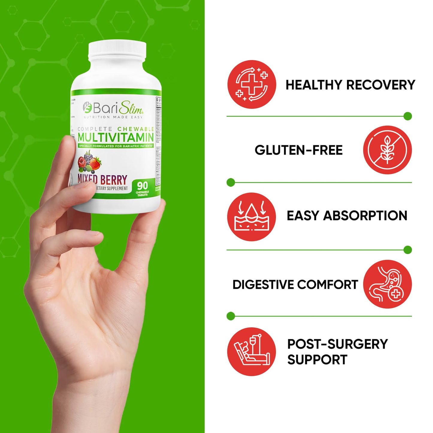 BariSlim Chewable Bariatric Multivitamin Tablets - Specially Formulated Chewable Tablets for Patients After Weight Loss Surgery - Easy to Digest & Great Tasting Fruit Flavors | Pack of 2 BariSlim buy supplements Au