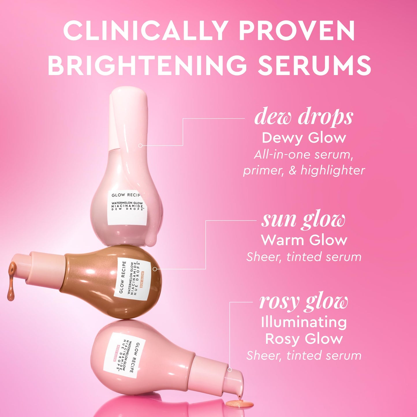 Glow Recipe Watermelon Niacinamide Dew Drops - Brightening, Plumping Hydrating Face Serum, Makeup Primer + Liquid Highlighter with Hyaluronic Acid