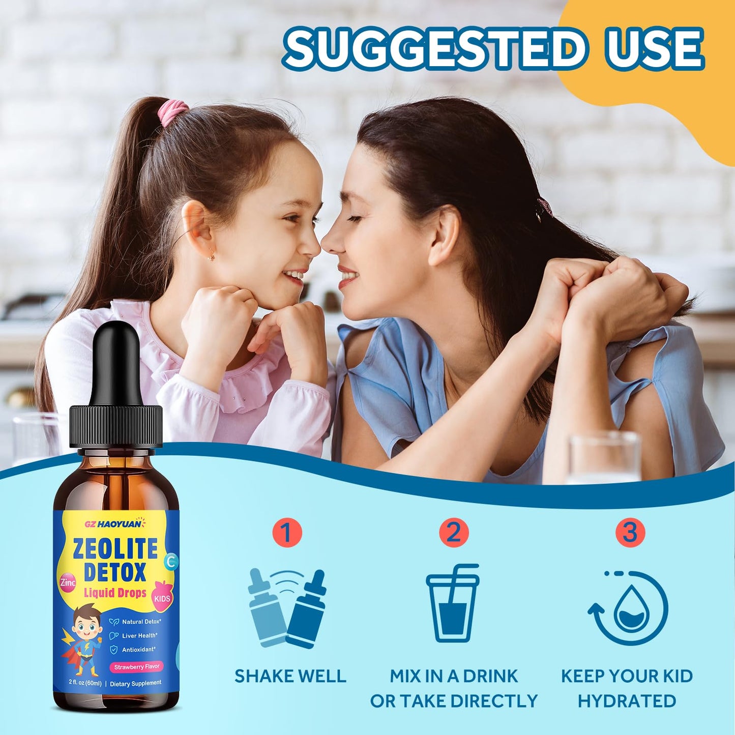 Zeolite Detox for Kids & Adults, Liquid Zeolite Detox Drops with Clinoptilolite, Vitamin C, Zinc, NAC & Milk Thistle – Supports Gentle Liver & Gut Cleansing