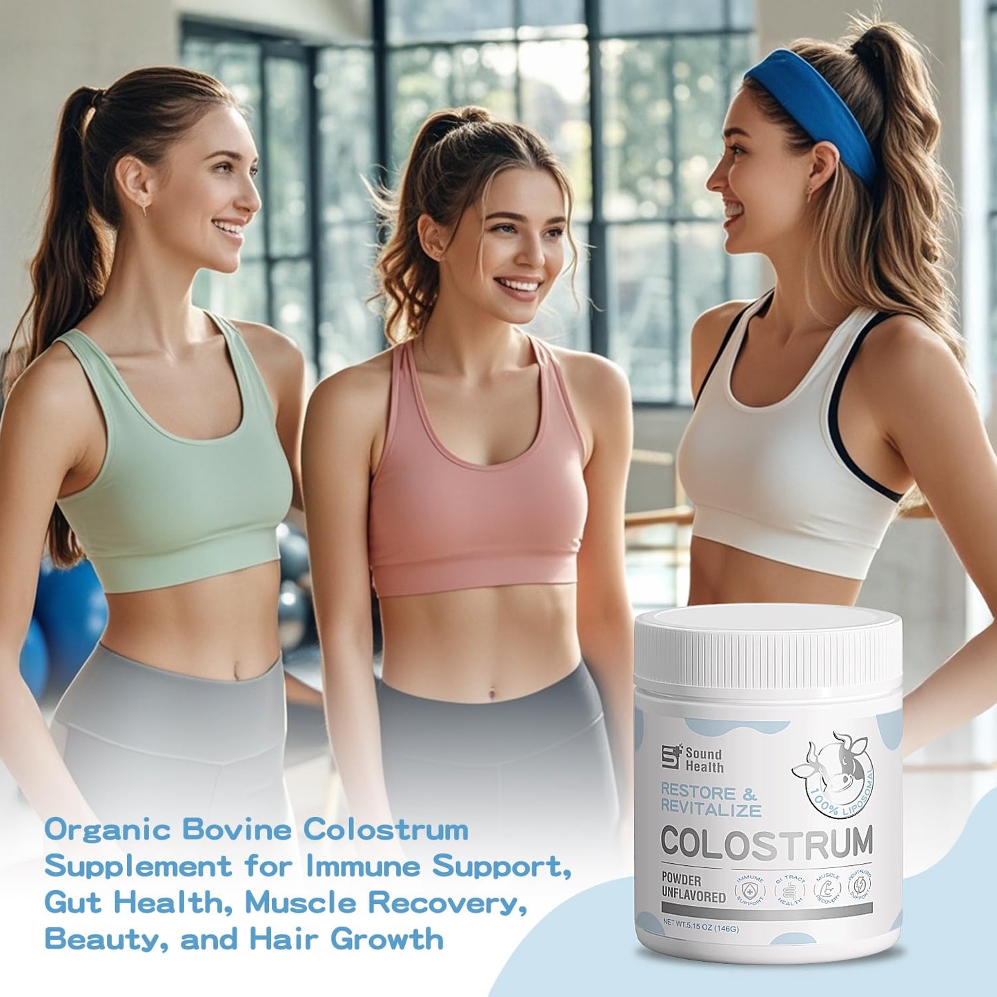 Colostrum Supplement Powder for Humans - Organic Bovine Colostrum Supplement for Gut Health, Hair Growth, Beauty, and Immune Support