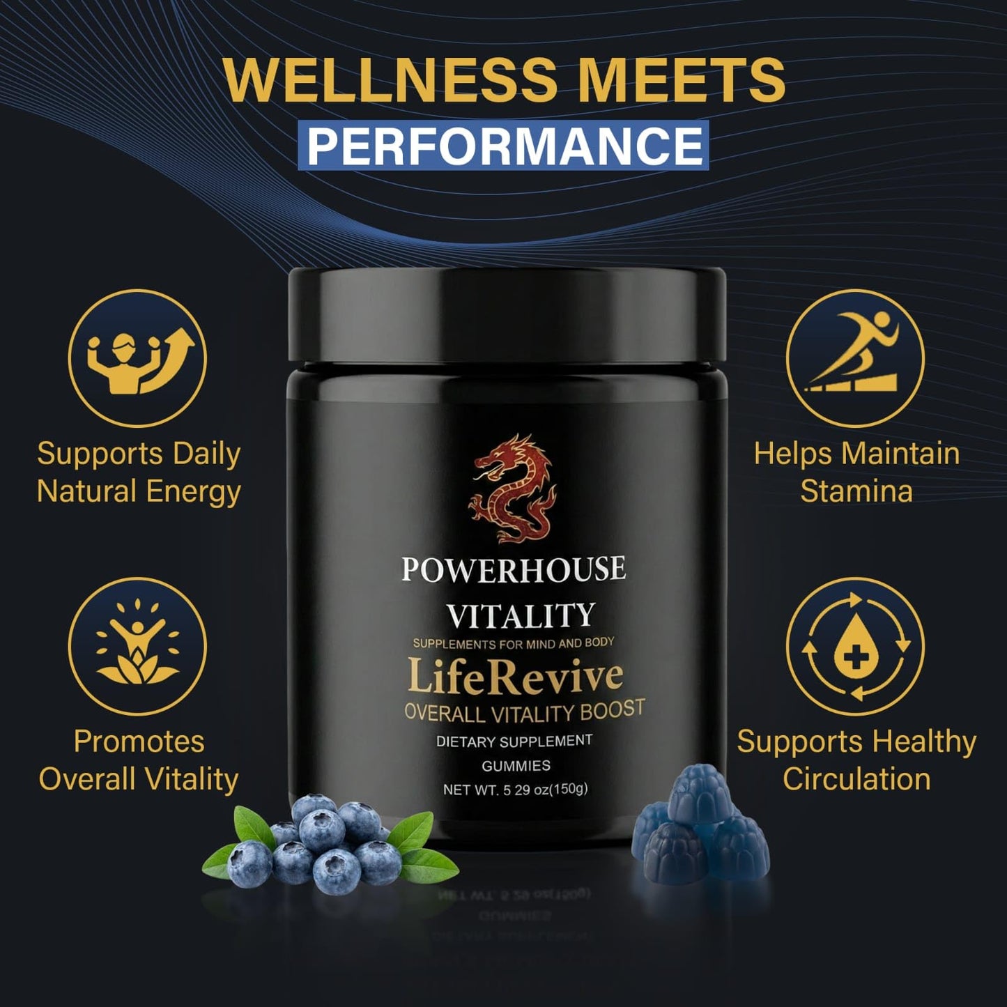 Powerhouse Vitality LifeRevive - Overall Vitality Boost | Vitamin Gummies for Men & Women Powerhouse Vitality buy supplements Au